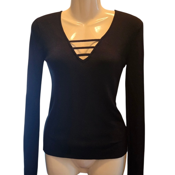 Express Black Knit Top - Picture 1 of 5